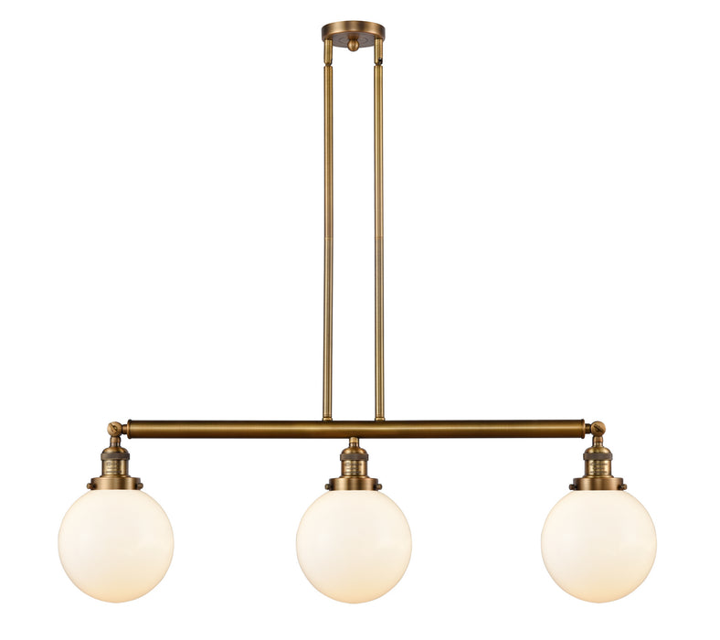 Innovations 213-BB-G201-8 Three Light Island Pendant, Brushed Brass