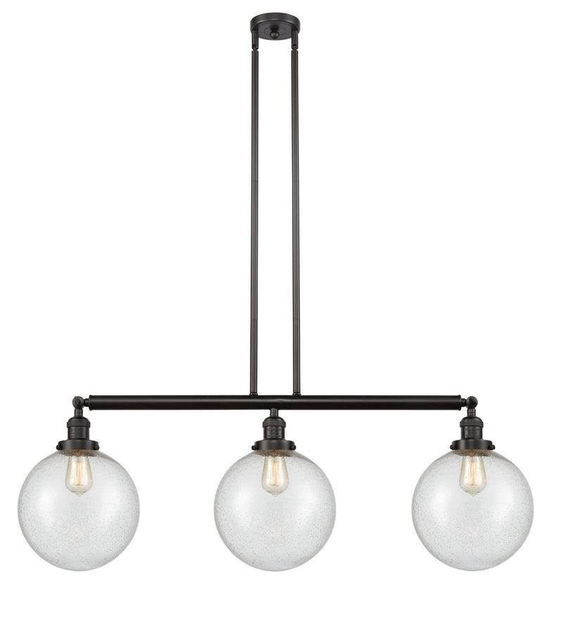 Innovations 213-OB-G204-10 Three Light Island Pendant, Oil Rubbed Bronze
