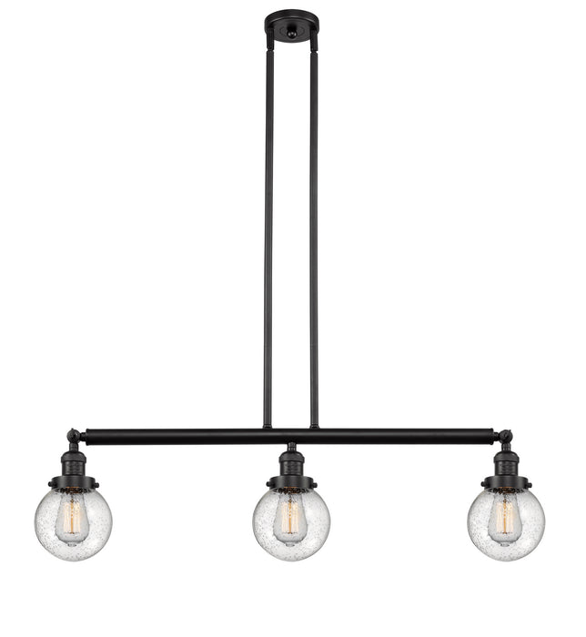 Innovations 213-OB-G204-6 Three Light Island Pendant, Oil Rubbed Bronze
