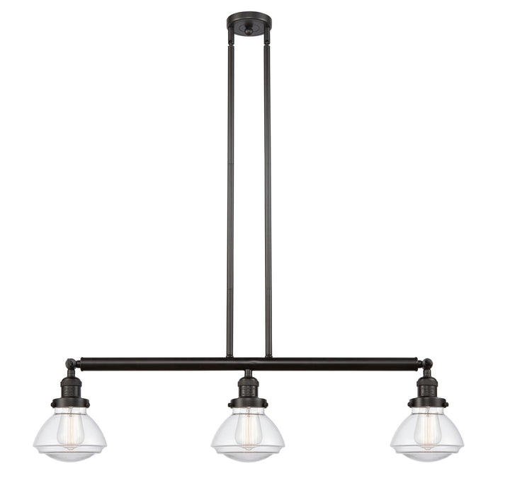 Innovations 213-OB-G322 Three Light Island Pendant, Oil Rubbed Bronze