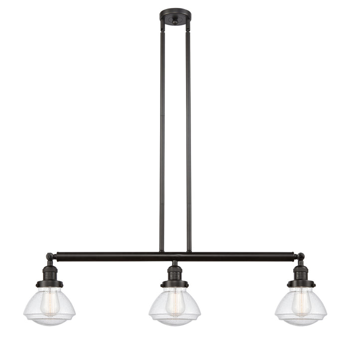 Innovations 213-OB-G324 Three Light Island Pendant, Oil Rubbed Bronze