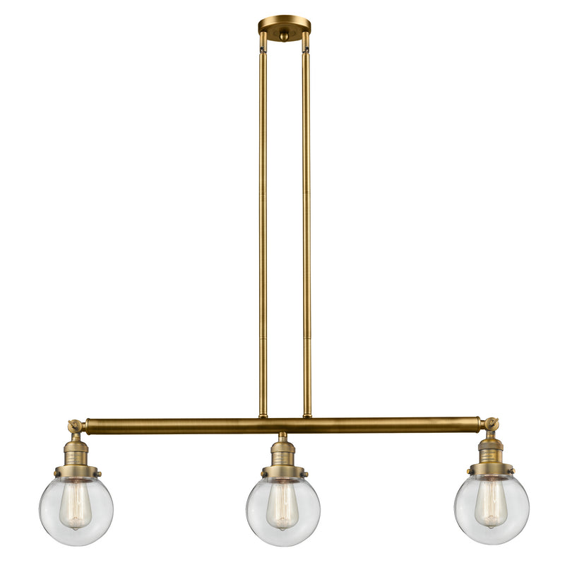 Innovations 213-BB-G202-6-LED LED Island Pendant, Brushed Brass