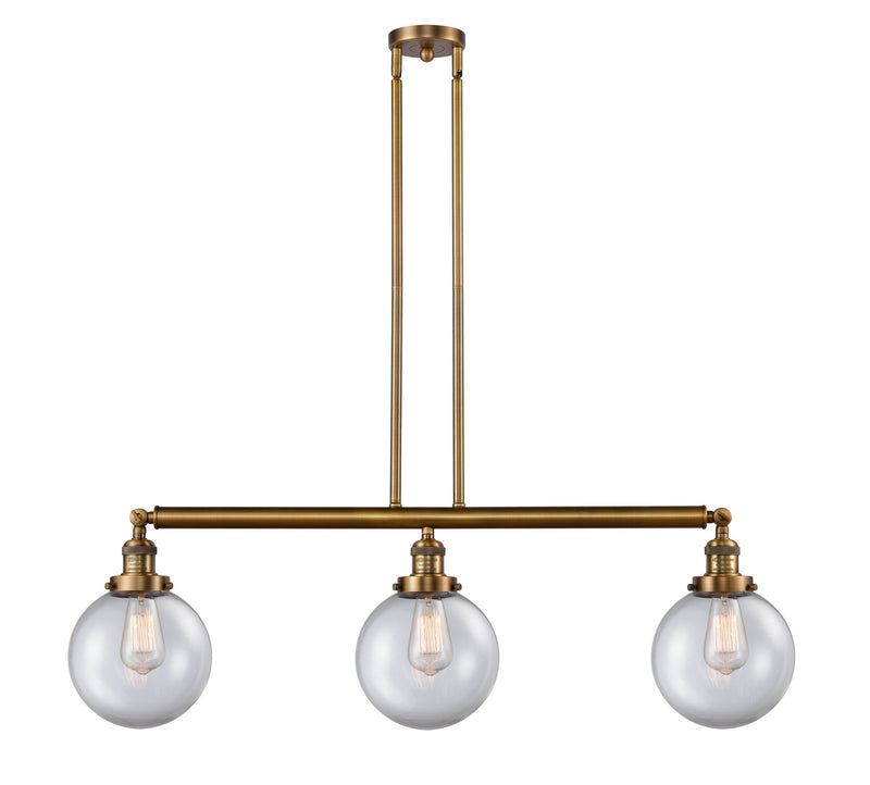 Innovations 213-BB-G202-8-LED LED Island Pendant, Brushed Brass