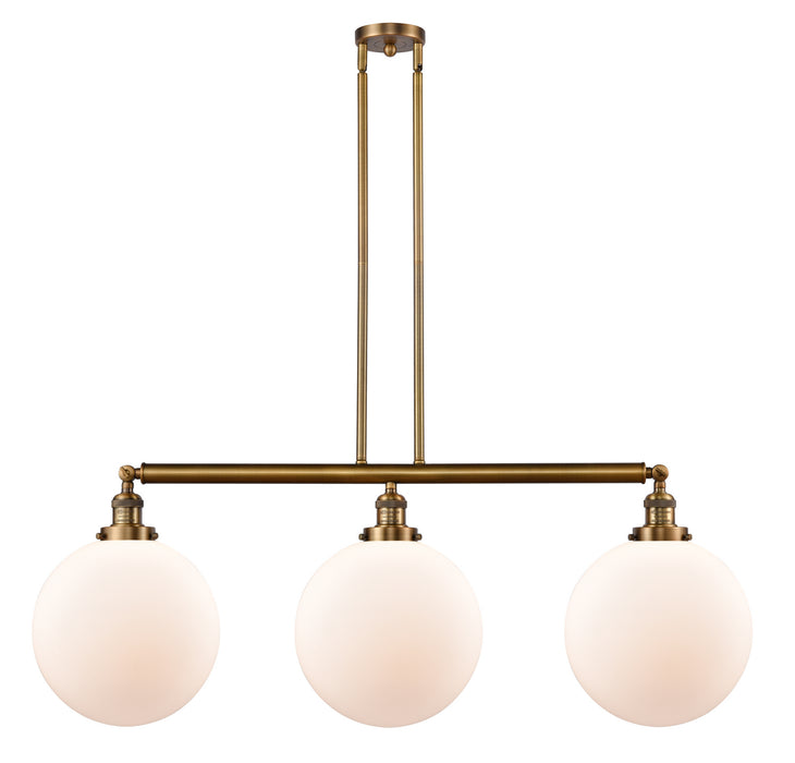 Innovations 213-BB-G201-12 Three Light Island Pendant, Brushed Brass