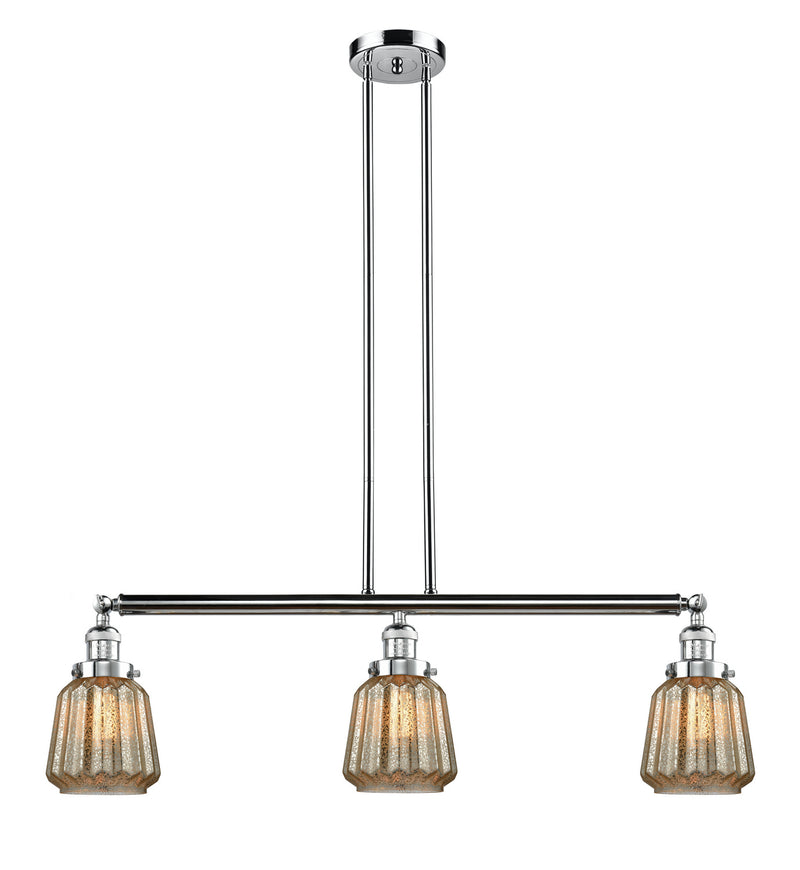 Innovations 213-PC-G146 Three Light Island Pendant, Polished Chrome