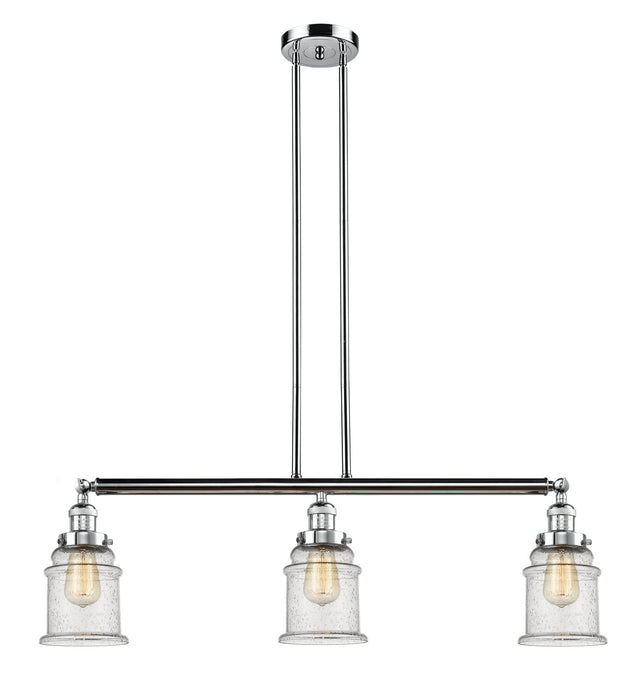 Innovations 213-PC-G184 Three Light Island Pendant, Polished Chrome