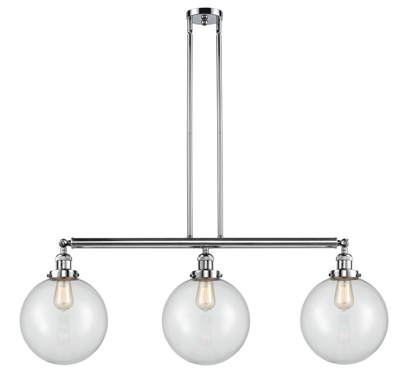 Innovations 213-PC-G202-10 Three Light Island Pendant, Polished Chrome