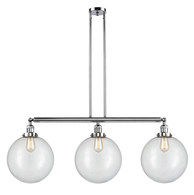 Innovations 213-PC-G202-12 Three Light Island Pendant, Polished Chrome