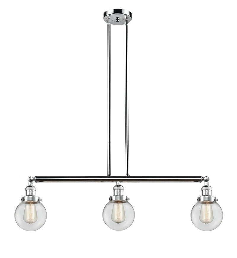 Innovations 213-PC-G202-6-LED LED Island Pendant, Polished Chrome