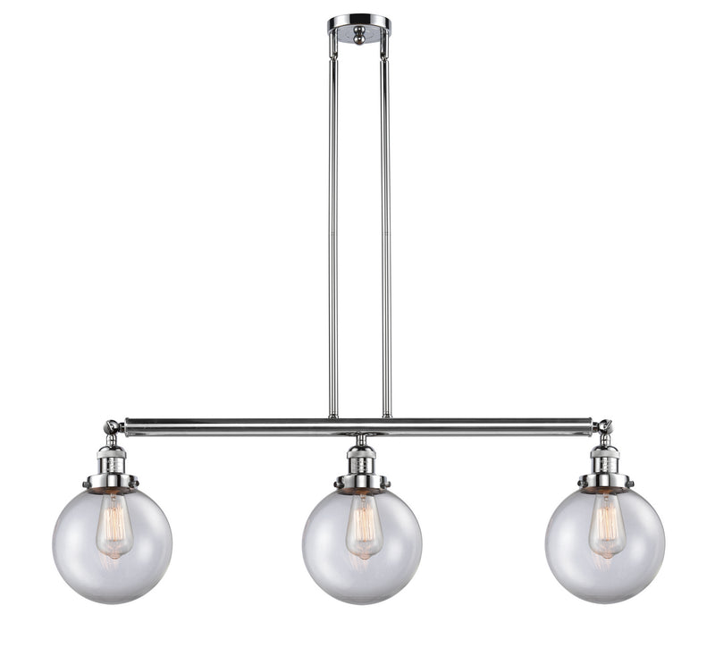 Innovations 213-PC-G202-8 Three Light Island Pendant, Polished Chrome