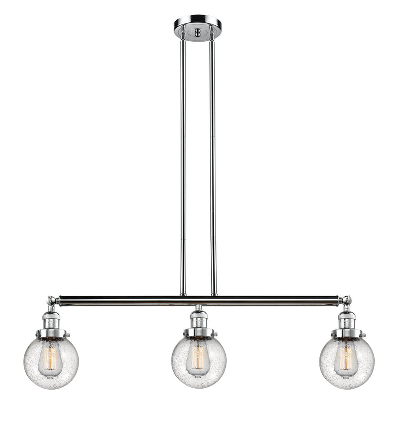 Innovations 213-PC-G204-6 Three Light Island Pendant, Polished Chrome