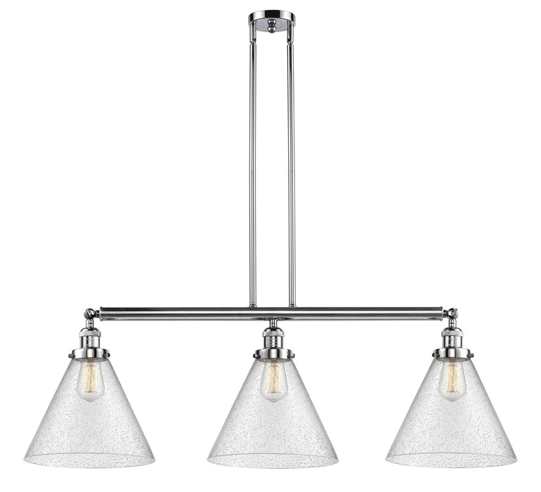 Innovations 213-PC-G44-L Three Light Island Pendant, Polished Chrome
