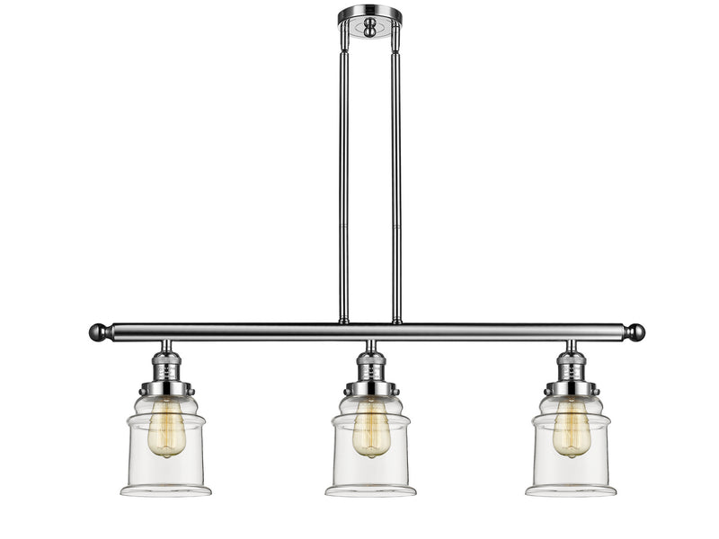 Innovations 213-PN-G182 Three Light Island Pendant, Polished Nickel