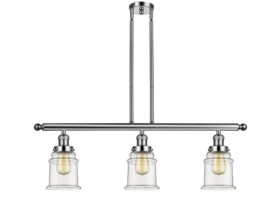 Innovations 213-PN-G182 Three Light Island Pendant, Polished Nickel