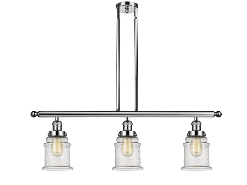 Innovations 213-PN-G184 Three Light Island Pendant, Polished Nickel