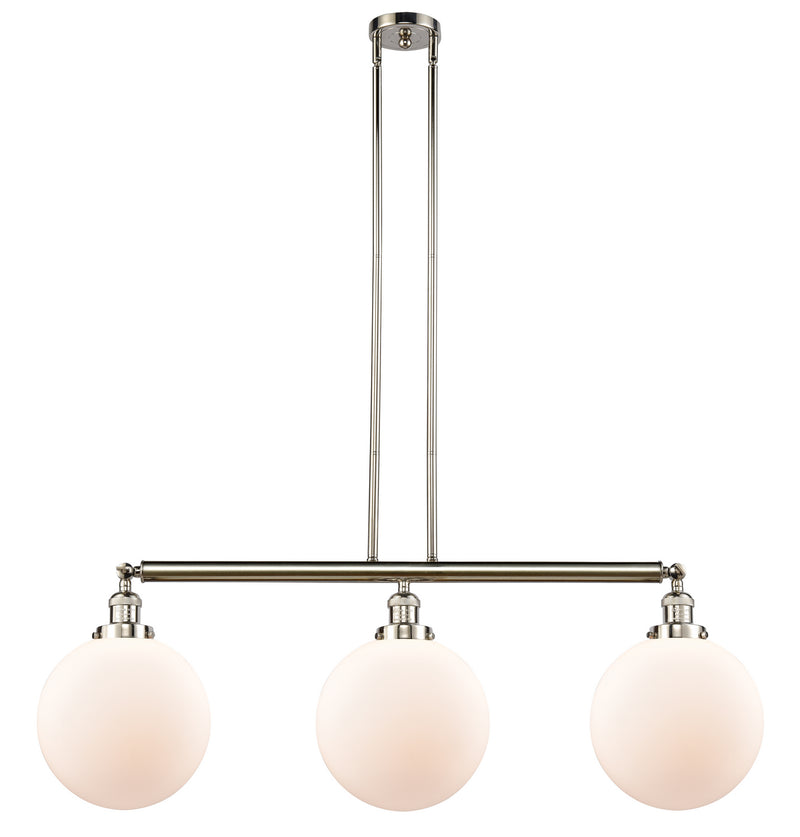 Innovations 213-PN-G201-10 Three Light Island Pendant, Polished Nickel