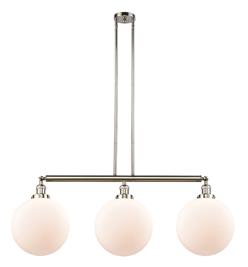 Innovations 213-PN-G201-12 Three Light Island Pendant, Polished Nickel
