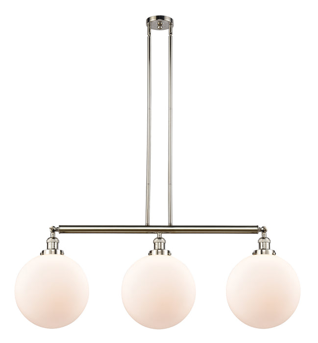 Innovations 213-PN-G201-12 Three Light Island Pendant, Polished Nickel