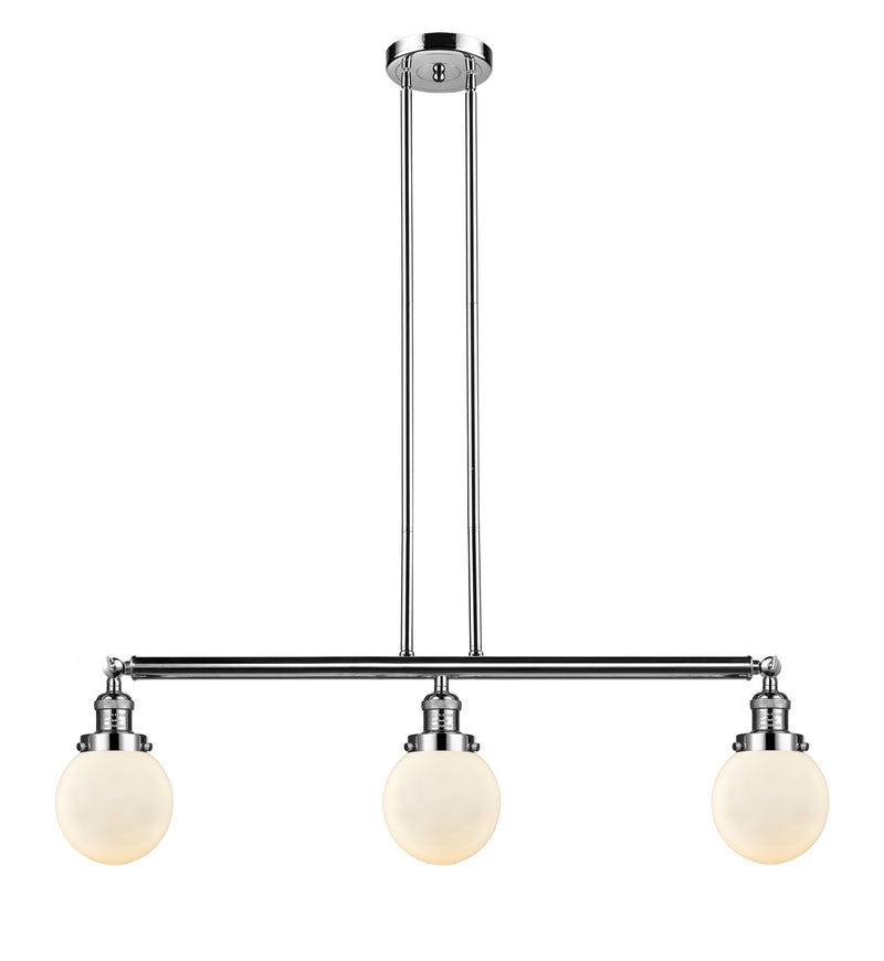 Innovations 213-PN-G201-6 Three Light Island Pendant, Polished Nickel
