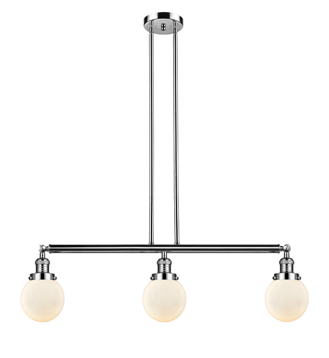 Innovations 213-PN-G201-6 Three Light Island Pendant, Polished Nickel
