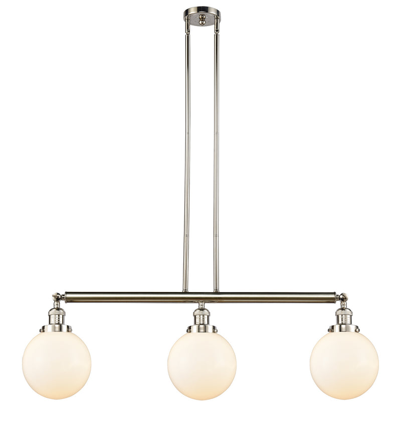 Innovations 213-PN-G201-8-LED LED Island Pendant, Polished Nickel