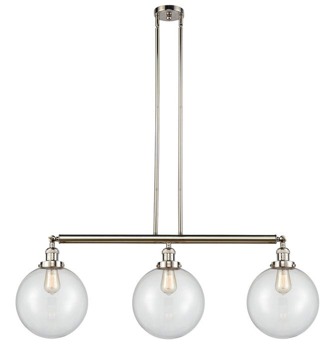 Innovations 213-PN-G202-10 Three Light Island Pendant, Polished Nickel