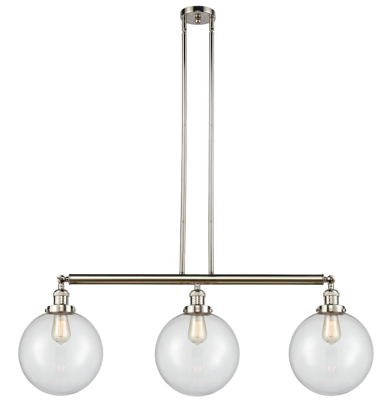 Innovations 213-PN-G202-10-LED LED Island Pendant, Polished Nickel