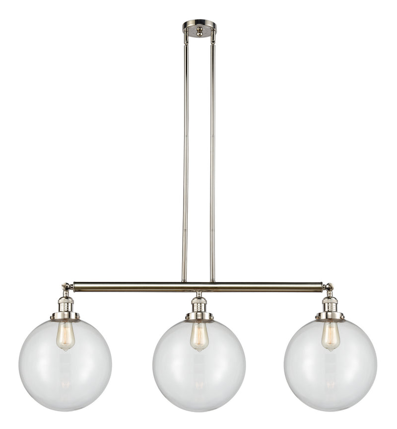 Innovations 213-PN-G202-12-LED LED Island Pendant, Polished Nickel