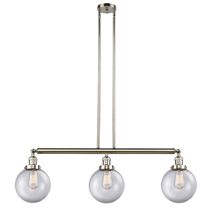 Innovations 213-PN-G202-8-LED LED Island Pendant, Polished Nickel