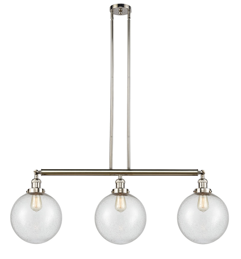 Innovations 213-PN-G204-10 Three Light Island Pendant, Polished Nickel