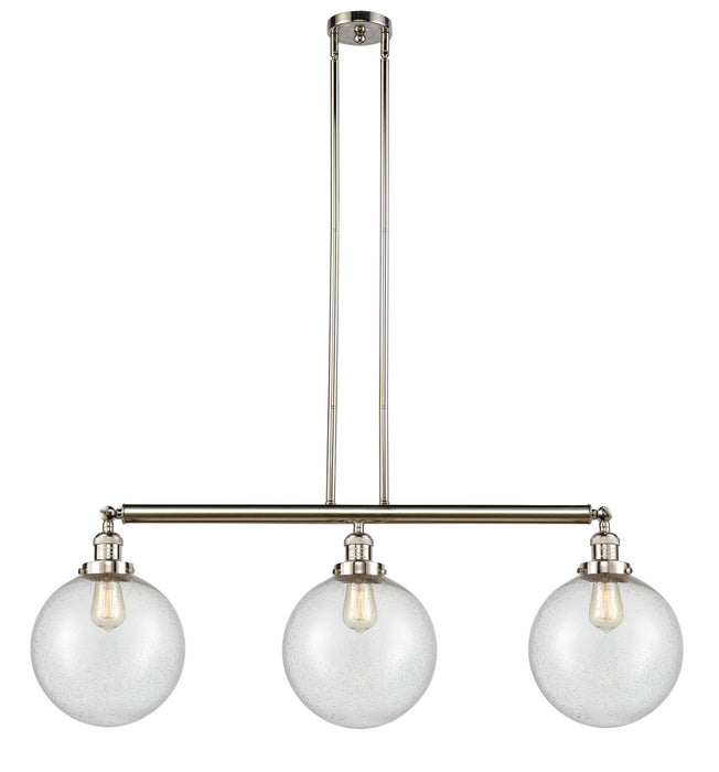 Innovations 213-PN-G204-10 Three Light Island Pendant, Polished Nickel