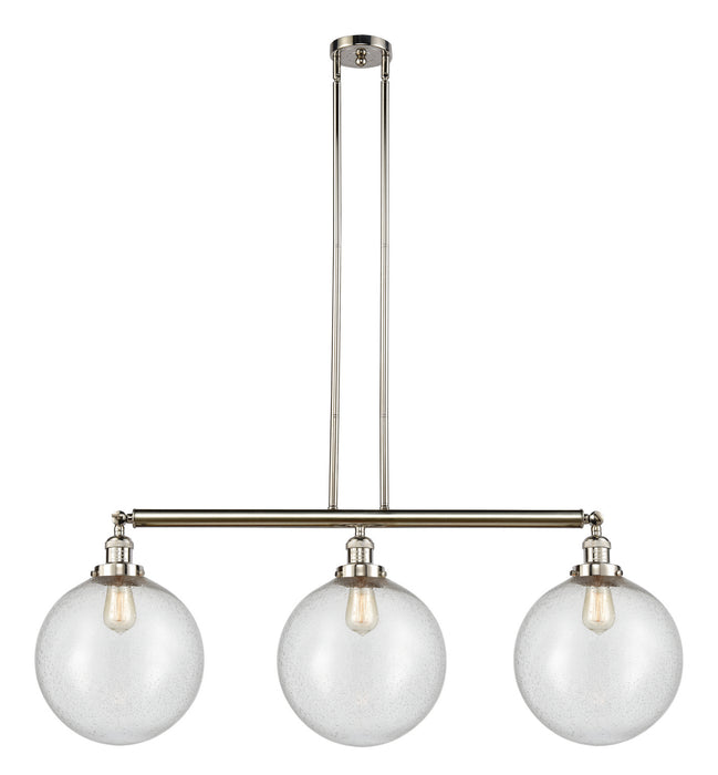 Innovations 213-PN-G204-12 Three Light Island Pendant, Polished Nickel