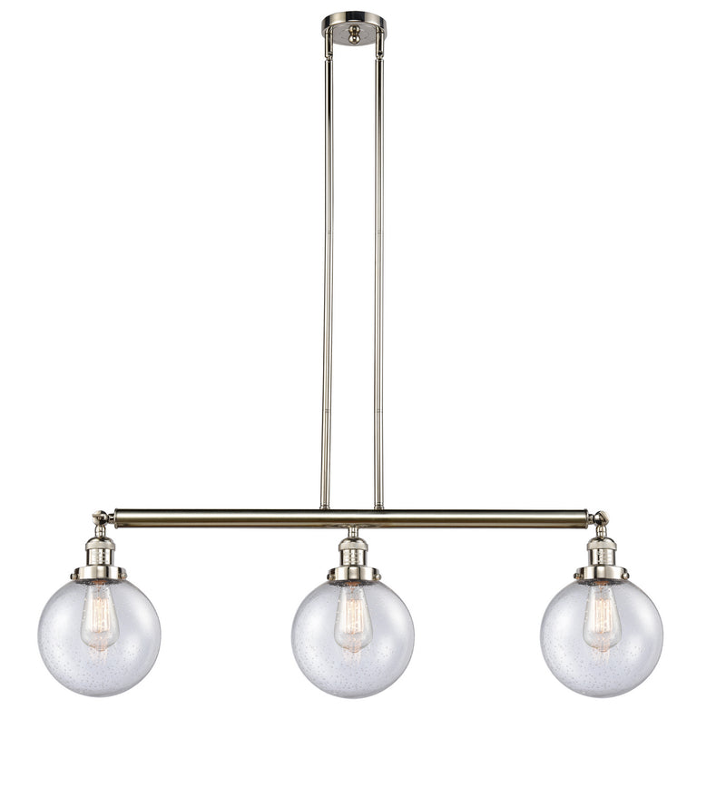 Innovations 213-PN-G204-8-LED LED Island Pendant, Polished Nickel