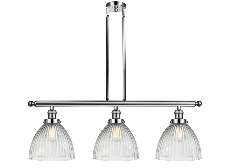 Innovations 213-PN-G222 Three Light Island Pendant, Polished Nickel