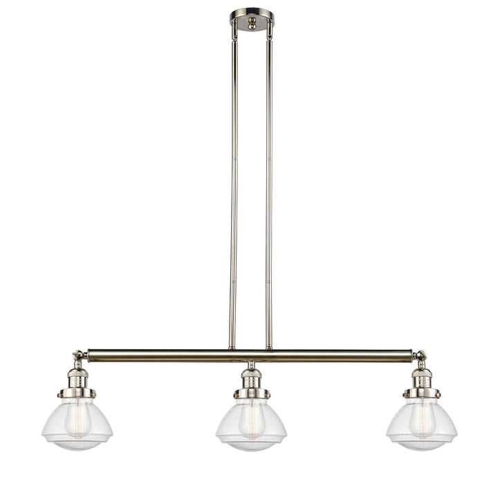 Innovations 213-PN-G324 Three Light Island Pendant, Polished Nickel