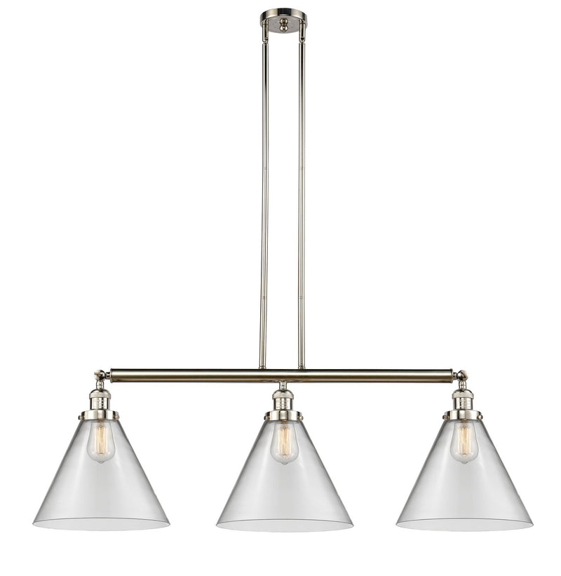Innovations 213-PN-G42-L Three Light Island Pendant, Polished Nickel
