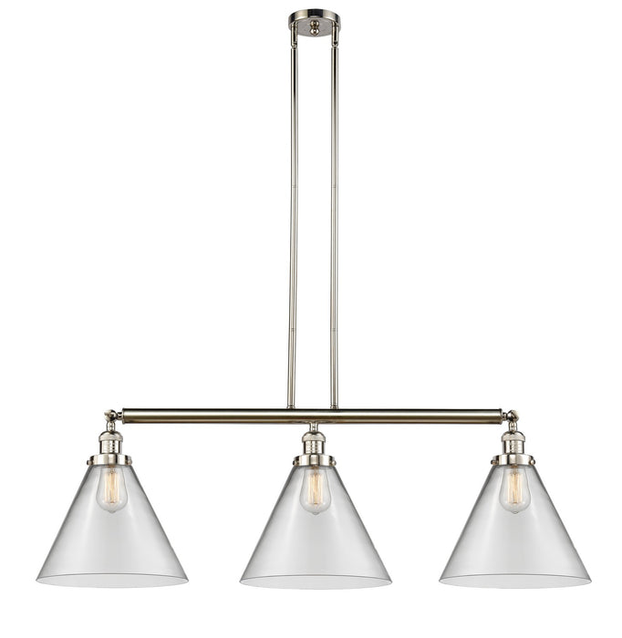 Innovations 213-PN-G42-L Three Light Island Pendant, Polished Nickel