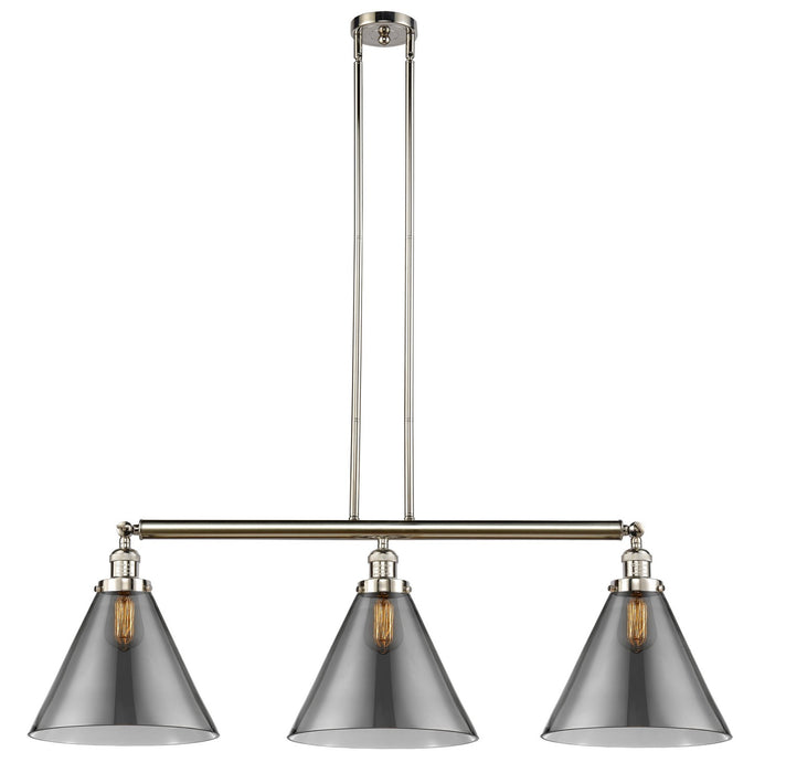 Innovations 213-PN-G43-L Three Light Island Pendant, Polished Nickel