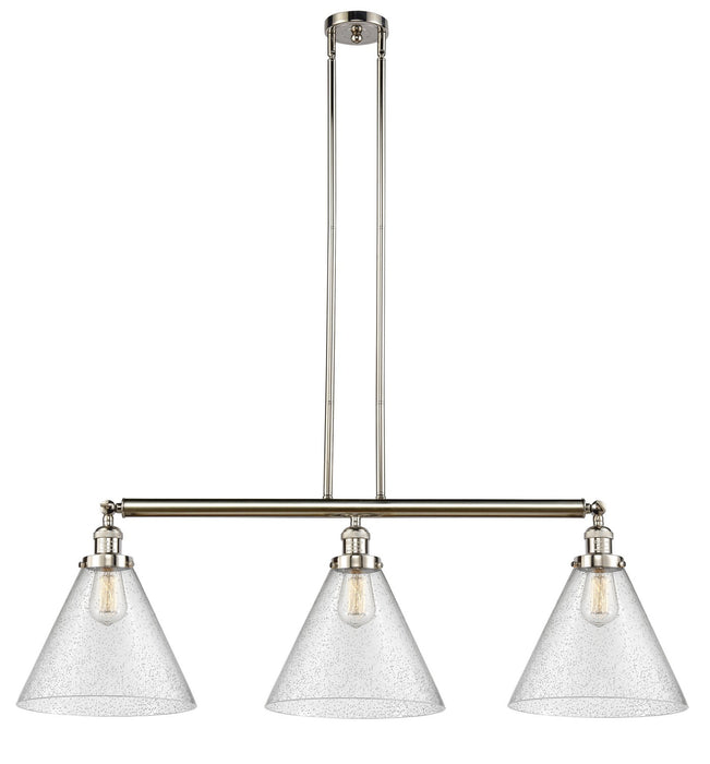 Innovations 213-PN-G44-L Three Light Island Pendant, Polished Nickel