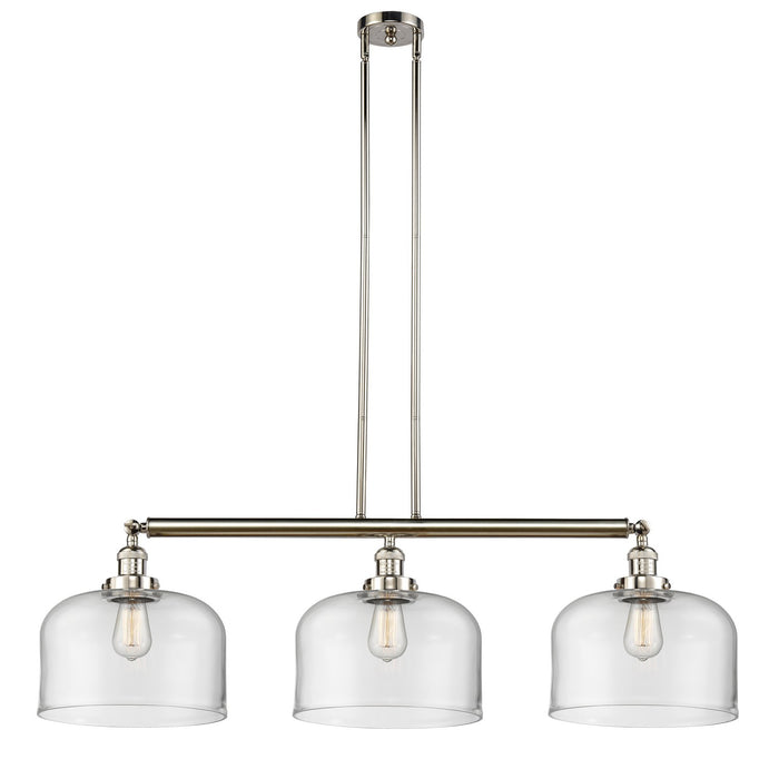 Innovations 213-PN-G72-L Three Light Island Pendant, Polished Nickel