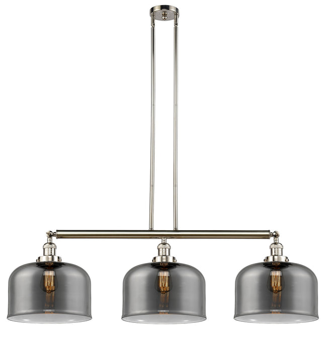 Innovations 213-PN-G73-L Three Light Island Pendant, Polished Nickel