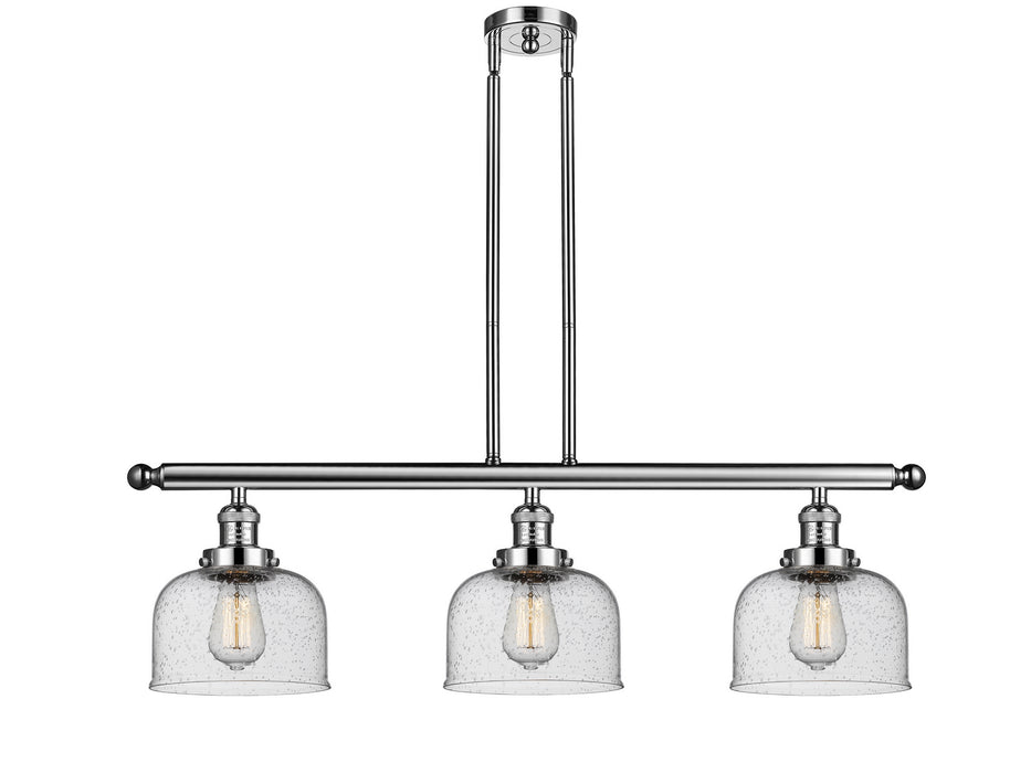 Innovations 213-PN-G74 Three Light Island Pendant, Polished Nickel