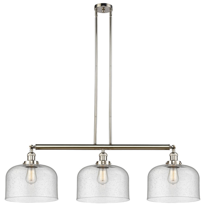Innovations 213-PN-G74-L Three Light Island Pendant, Polished Nickel