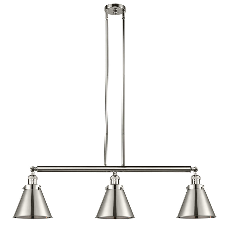 Innovations 213-PN-M13-PN Three Light Island Pendant, Polished Nickel