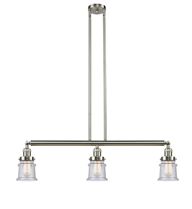 Innovations 213-SN-G184S Three Light Island Pendant, Brushed Satin Nickel