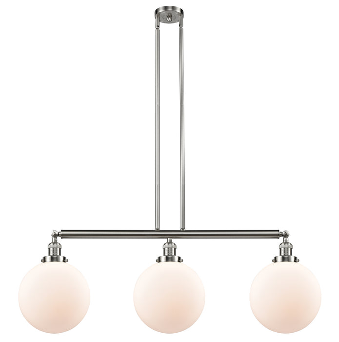 Innovations 213-SN-G201-10 Three Light Island Pendant, Brushed Satin Nickel