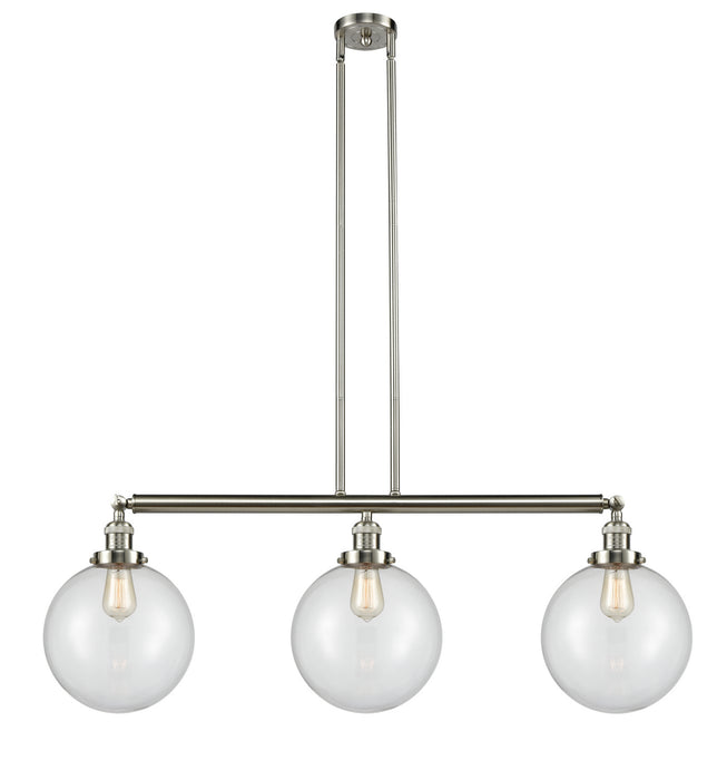 Innovations 213-SN-G202-10 Three Light Island Pendant, Brushed Satin Nickel