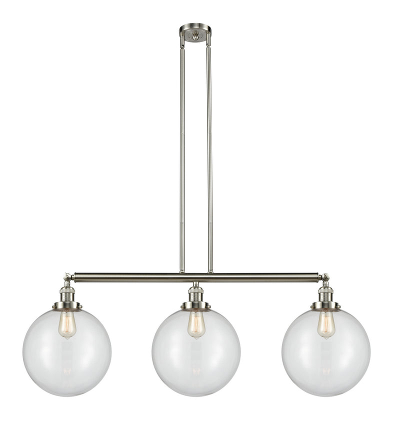 Innovations 213-SN-G202-12 Three Light Island Pendant, Brushed Satin Nickel
