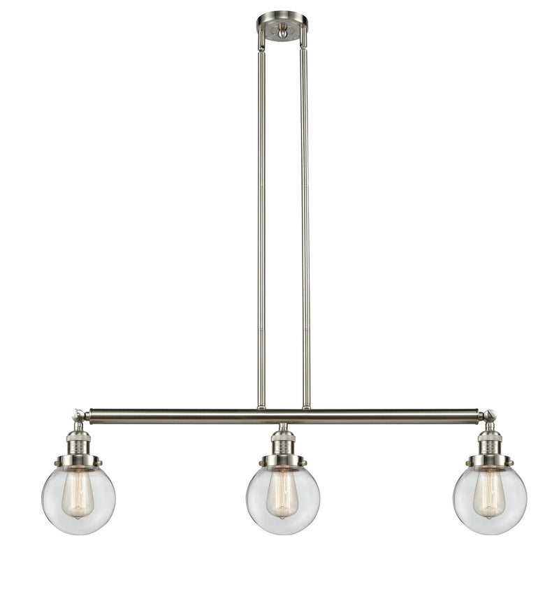 Innovations 213-SN-G202-6-LED LED Island Pendant, Brushed Satin Nickel