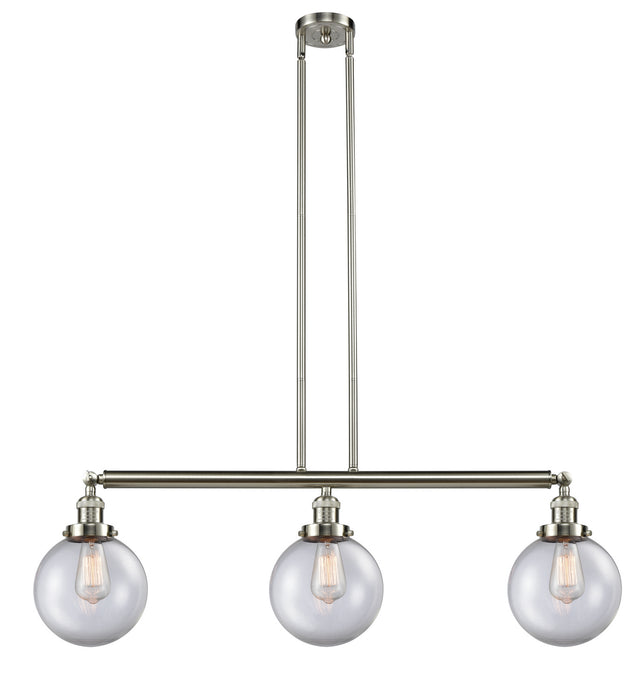 Innovations 213-SN-G202-8-LED LED Island Pendant, Brushed Satin Nickel